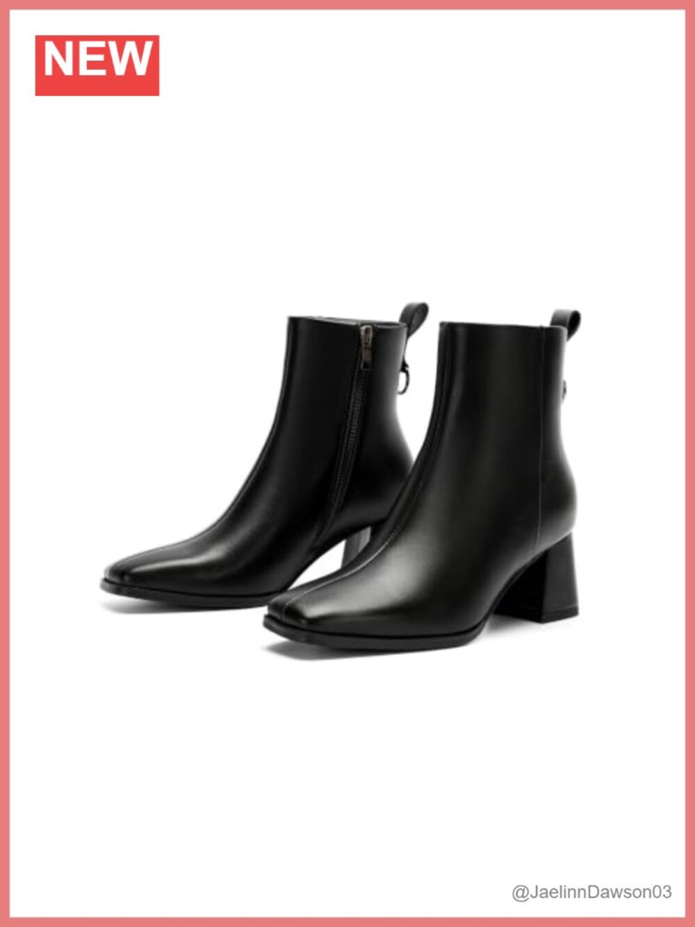 Women's Square Toe Ankle Boots Chunky Low Heel Block Heel Bootie